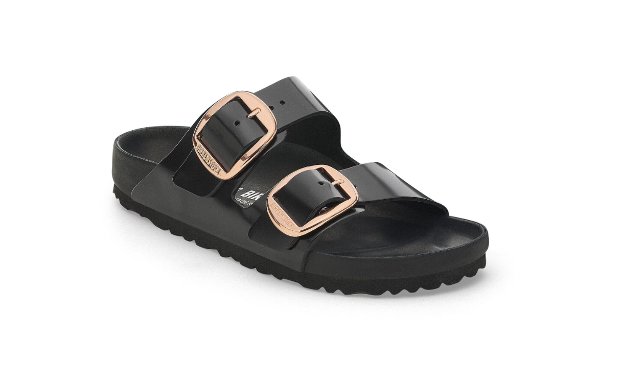 Birkenstock Arizona Big Buckle Natural Leather Patent High Shine Black