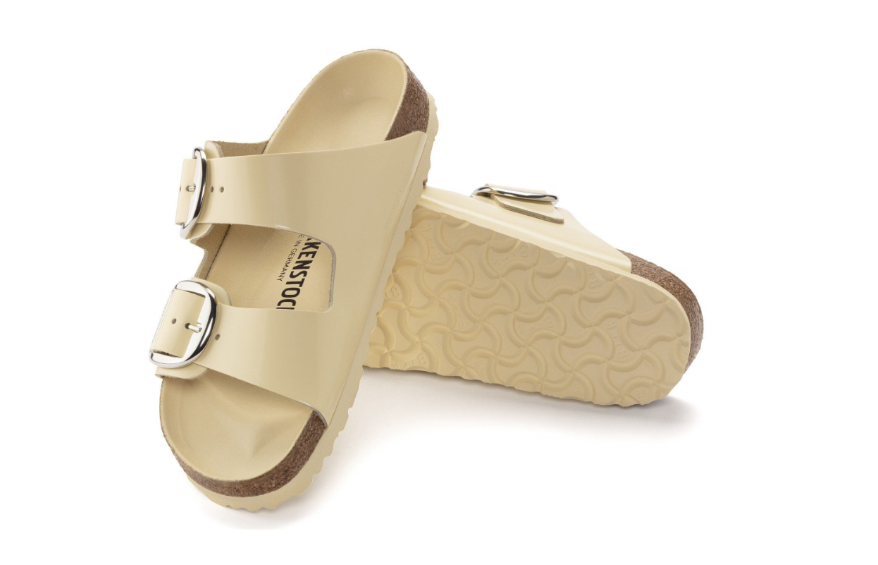 Birkenstock Arizona Big Buckle Natural Leather Patent High-Shine Butter