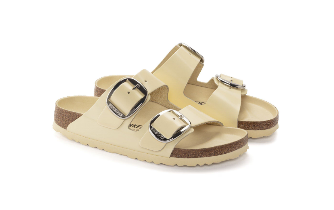 Birkenstock Arizona Big Buckle Natural Leather Patent High-Shine Butter
