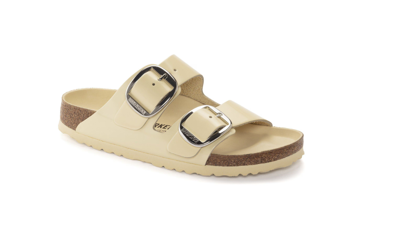 Birkenstock Arizona Big Buckle Natural Leather Patent High-Shine Butter