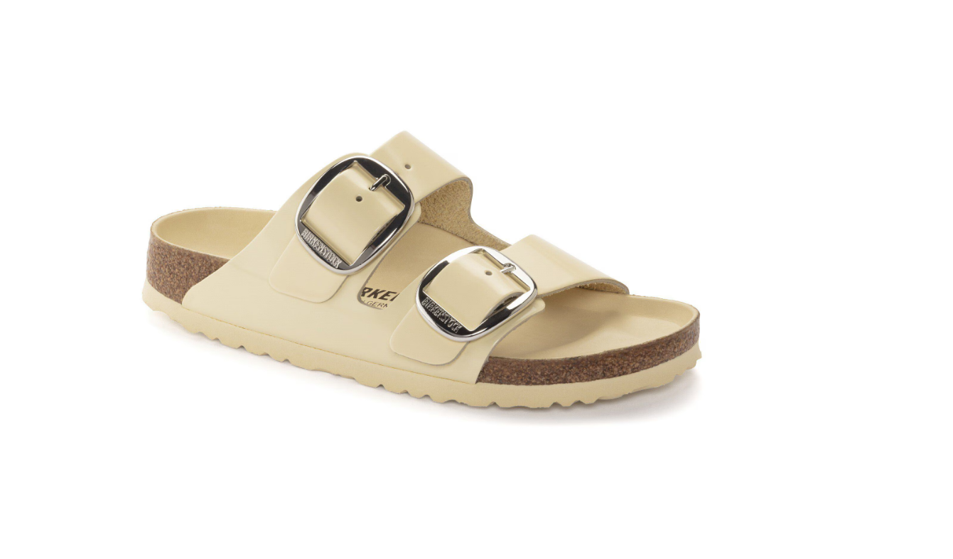 Birkenstock Arizona Big Buckle Natural Leather Patent High-Shine Butter