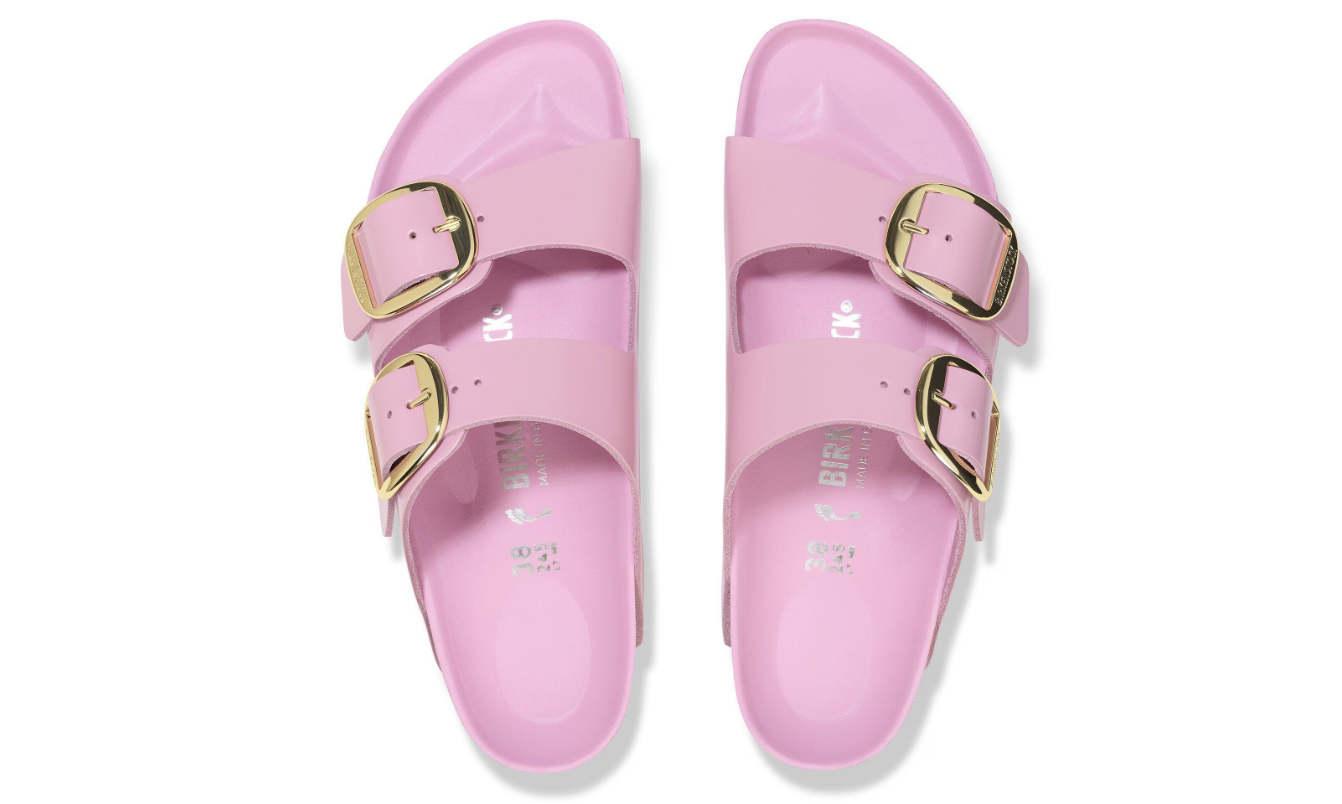Birkenstock Arizona Big Buckle Natural Leather Patent Fondant Pink