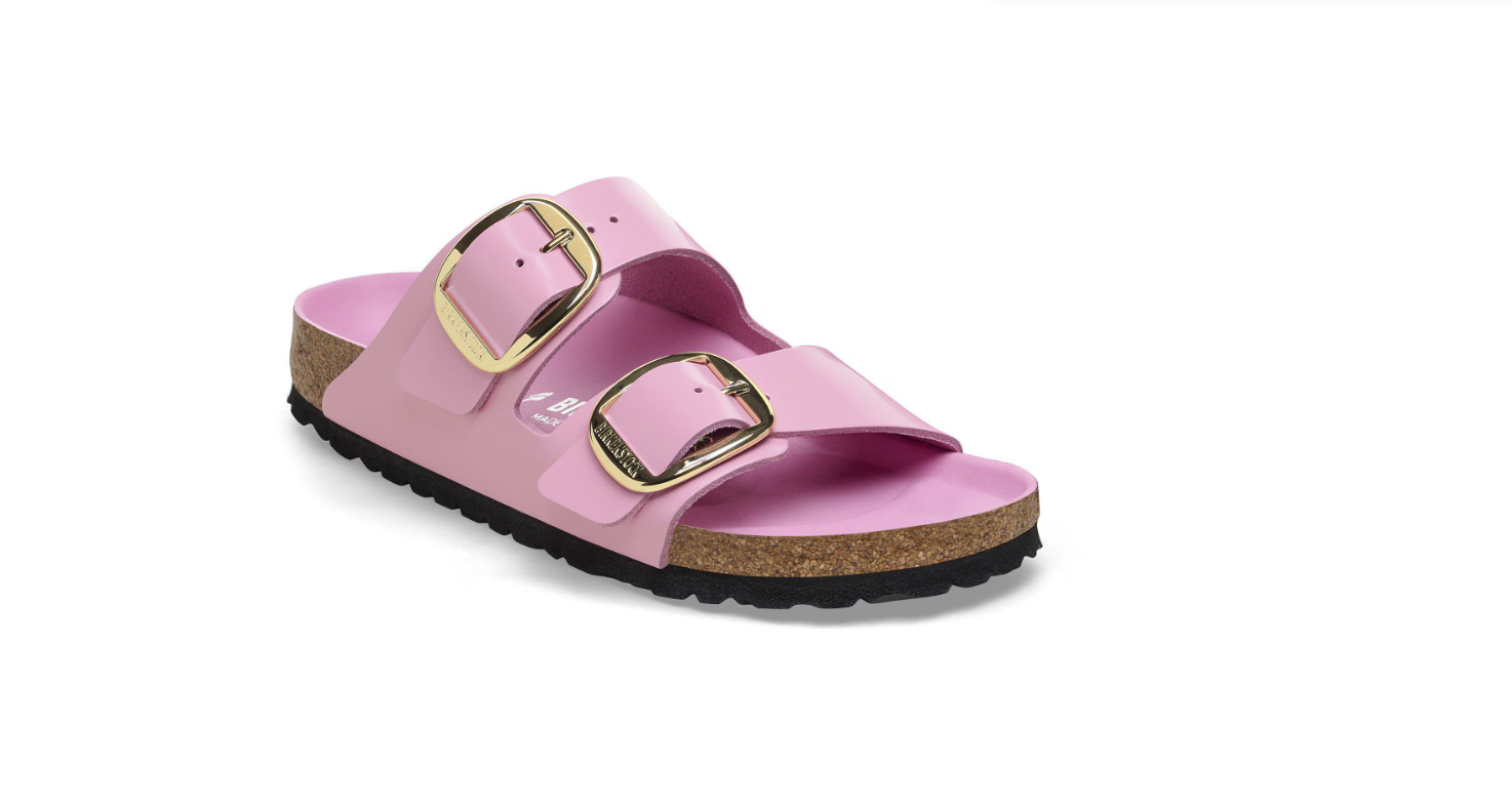 Birkenstock Arizona Big Buckle Natural Leather Patent Fondant Pink