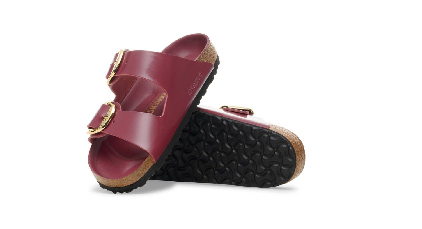 Birkenstock Arizona Big Buckle Patent Leather Zinfandel High Shine Sandals