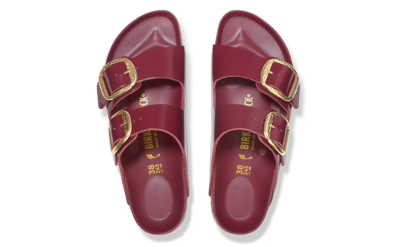 Birkenstock Arizona Big Buckle Patent Leather Zinfandel High Shine Sandals