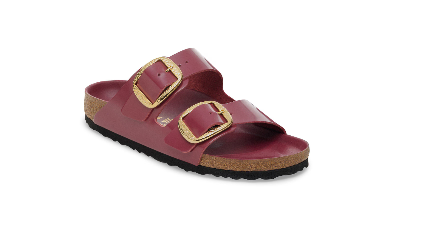 Birkenstock Arizona Big Buckle Patent Leather Zinfandel High Shine Sandals