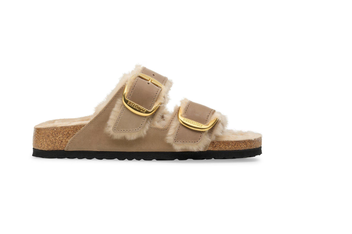 Birkenstock Arizona Big Buckle Shearling Tobacco Brown Oiled Leather