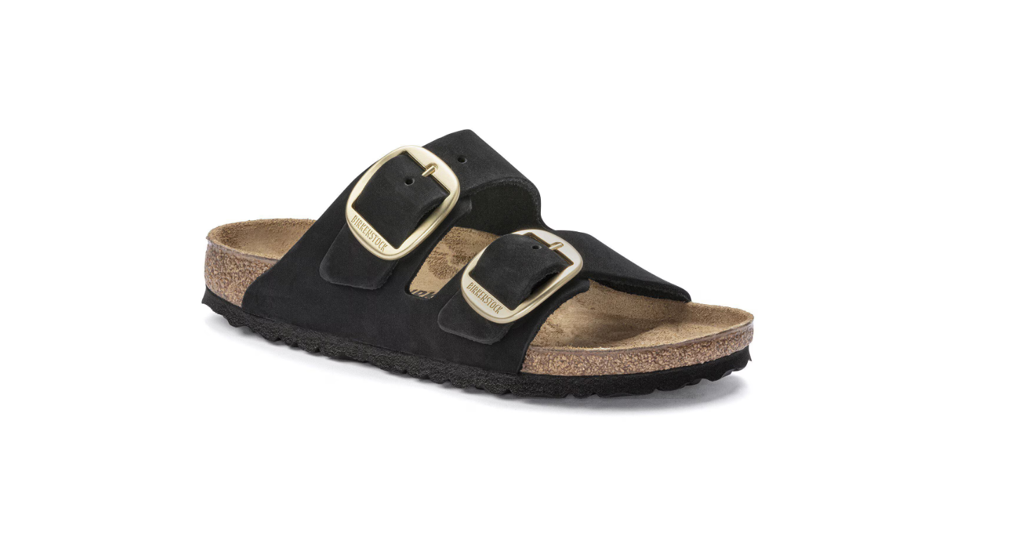 Birkenstock Arizona Big Buckle Nubuck Leather Black