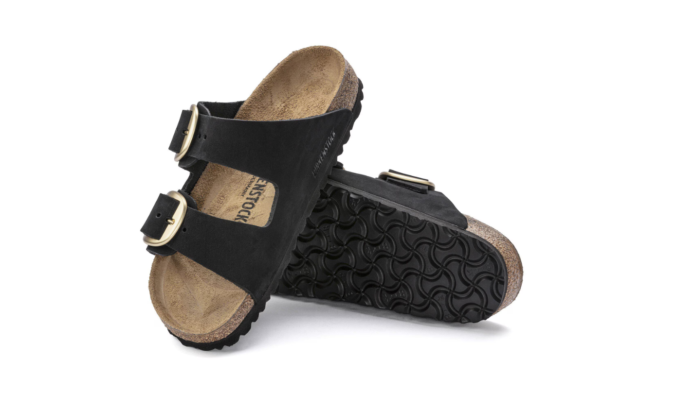 Birkenstock Arizona Big Buckle Nubuck Leather Black