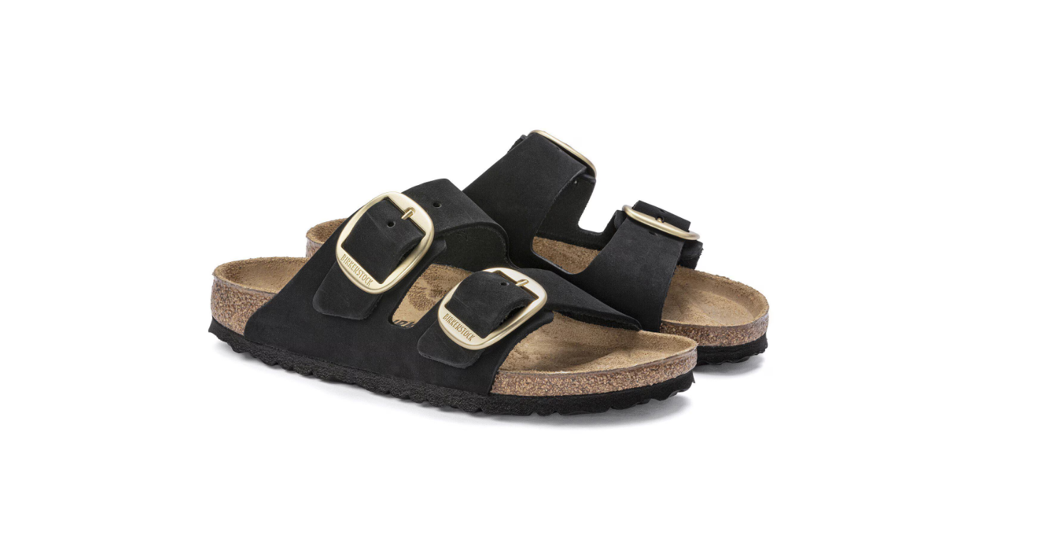 Birkenstock Arizona Big Buckle Nubuck Leather Black