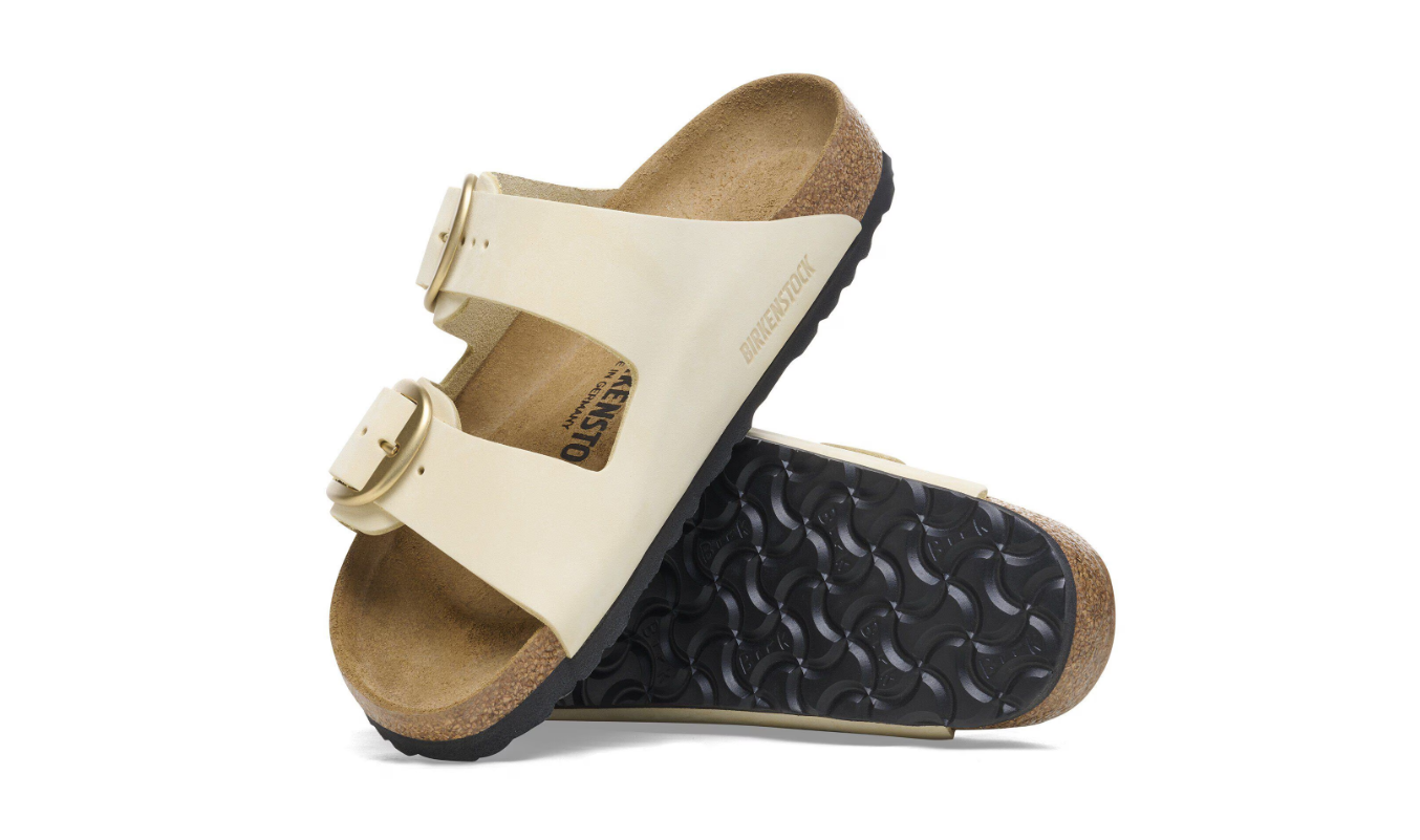 Birkenstock Arizona Big Buckle Nubuck Leather Ecru