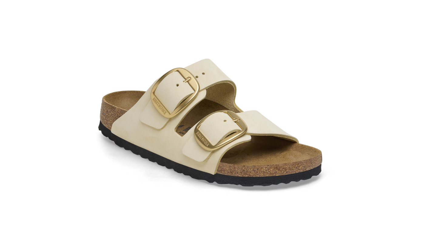 Birkenstock Arizona Big Buckle Nubuck Leather Ecru