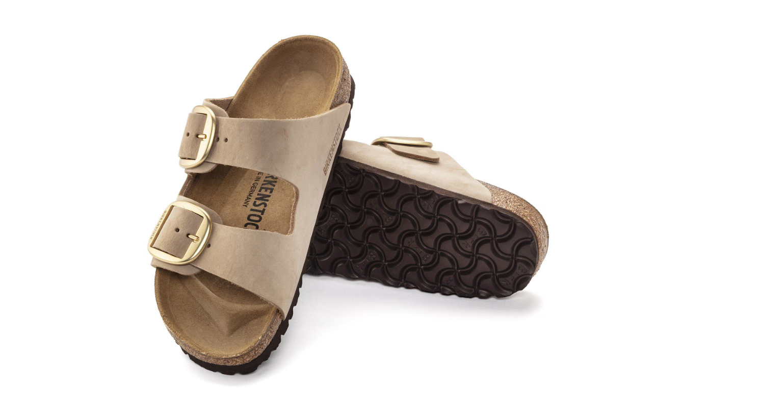Birkenstock Arizona Big Buckle Nubuck Leather Sandcastle