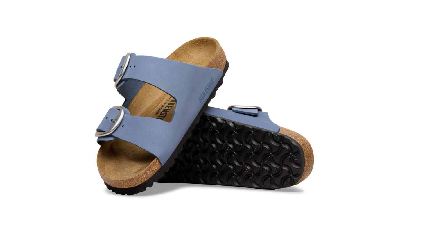 Birkenstock Arizona Big Buckle Nubuck Leather Stone Blue