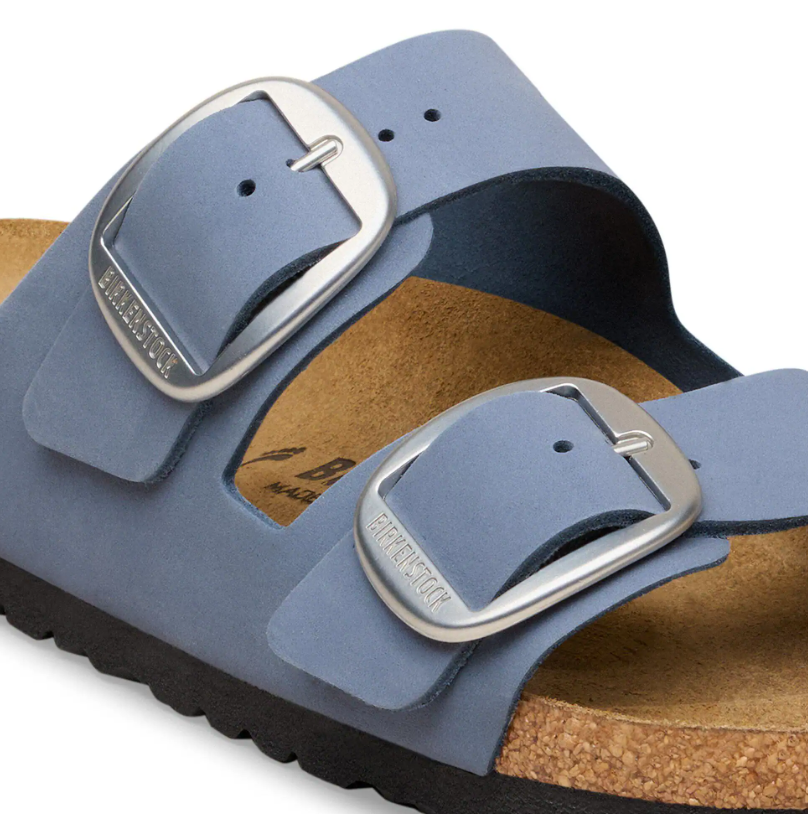 Birkenstock Arizona Big Buckle Nubuck Leather Stone Blue