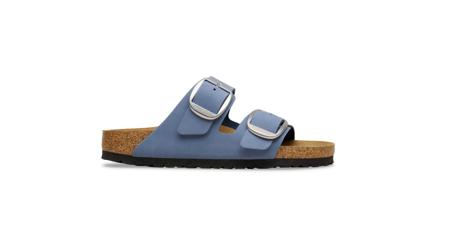 Birkenstock Arizona Big Buckle Nubuck Leather Stone Blue