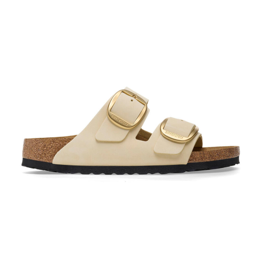 Birkenstock Arizona Big Buckle Nubuck Leather Ecru