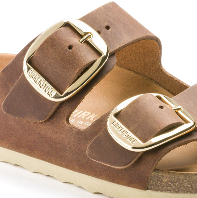 Birkenstock Arizona Big Buckle Oiled Leather Cognac Sandals