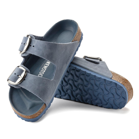 Birkenstock Arizona Big Buckle Oiled Leather Dusty Blue Sandals