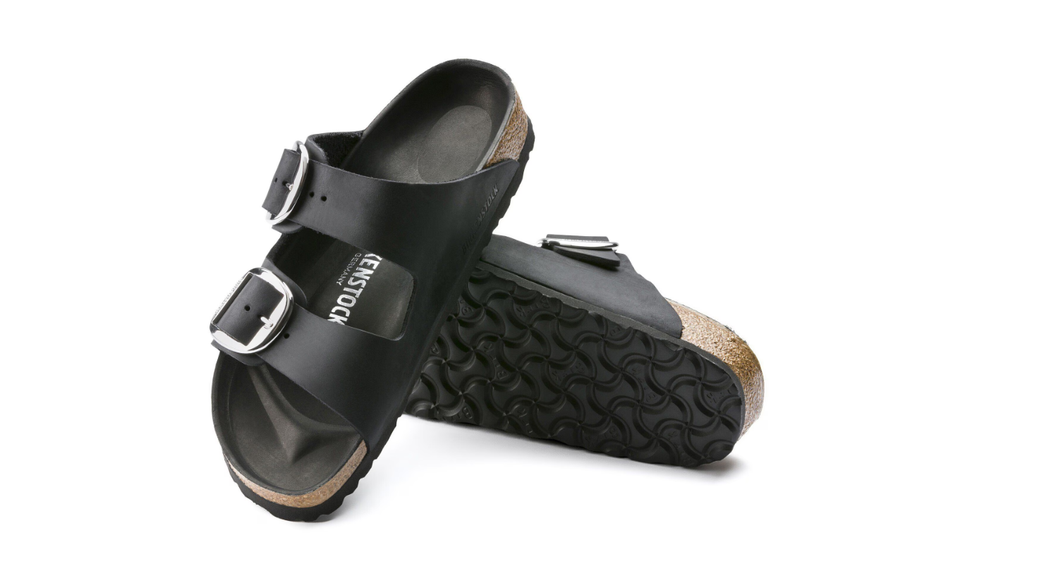 Birkenstock Arizona Big Buckle Oiled Leather Black Sandals