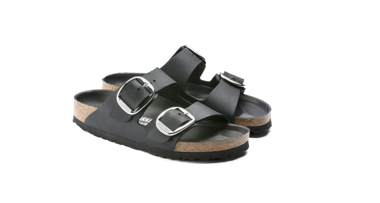 Birkenstock Arizona Big Buckle Oiled Leather Black Sandals