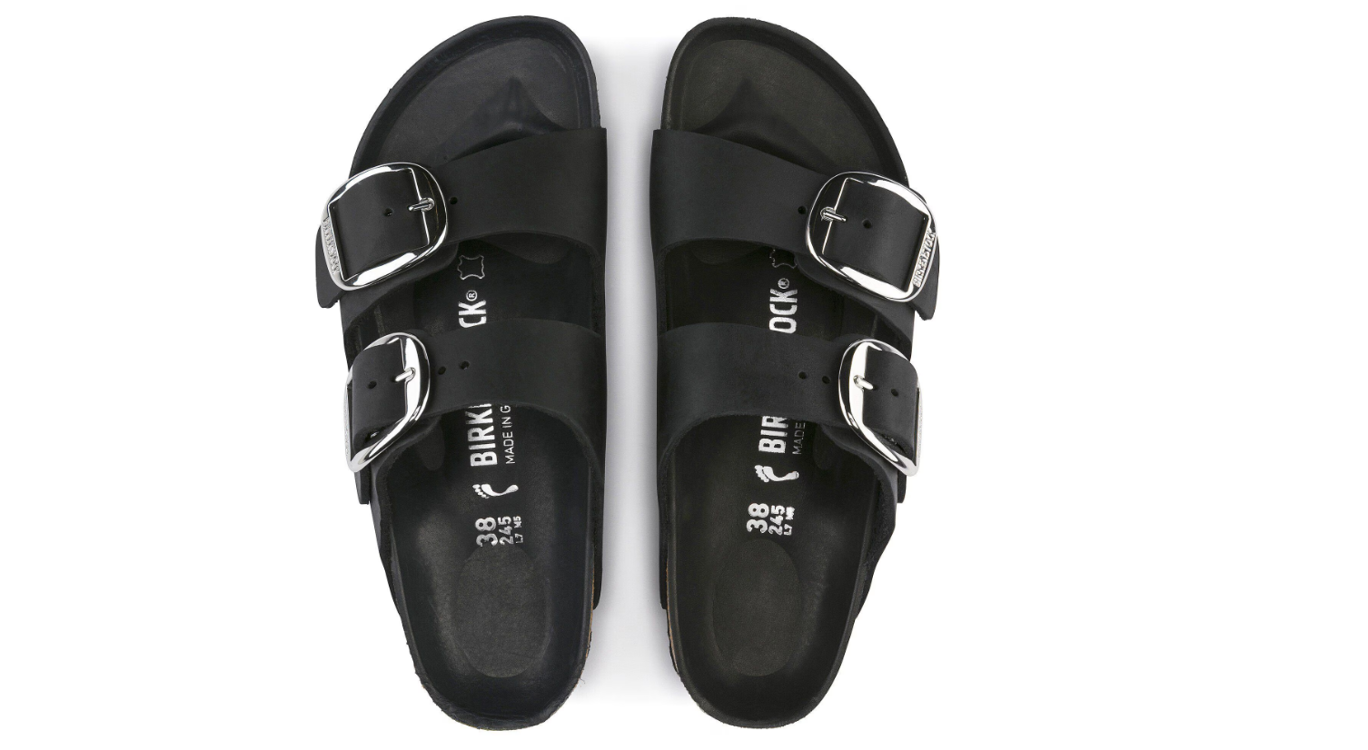 Birkenstock Arizona Big Buckle Oiled Leather Black Sandals