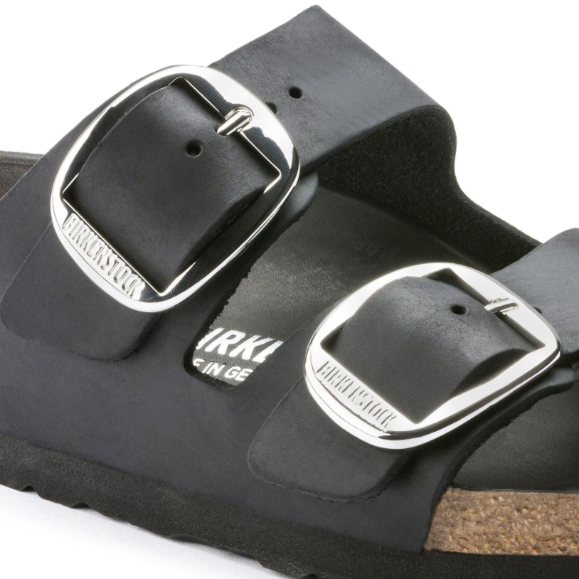 Birkenstock Arizona Big Buckle Oiled Leather Black Sandals