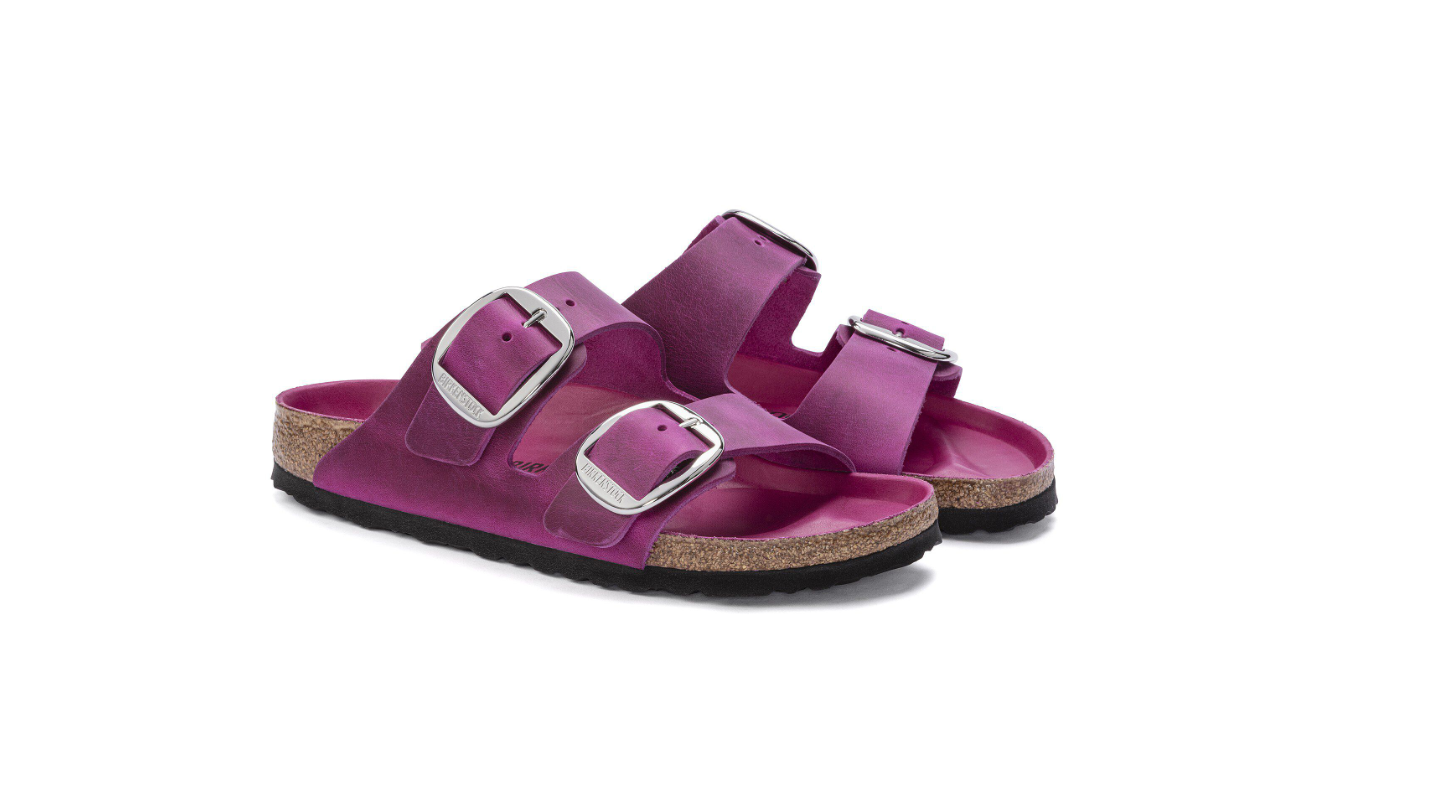 Birkenstock Arizona Big Buckle Oiled Leather Festival Fuchsia Sandals
