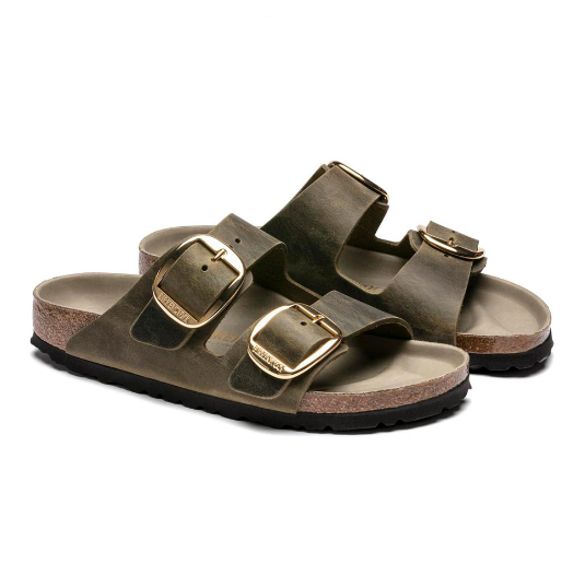 Birkenstock Arizona Big Buckle Oiled Leather Jade Sandals