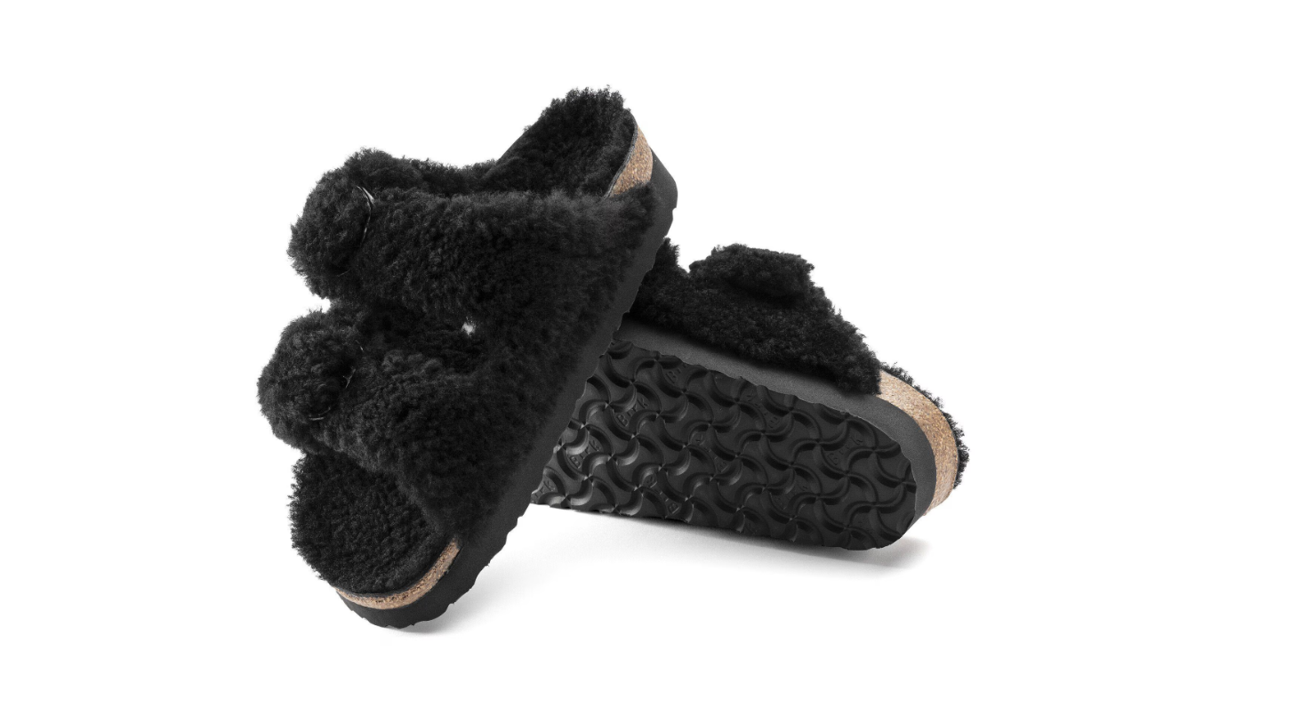 Birkenstock Arizona Big Buckle Teddy Shearling Black