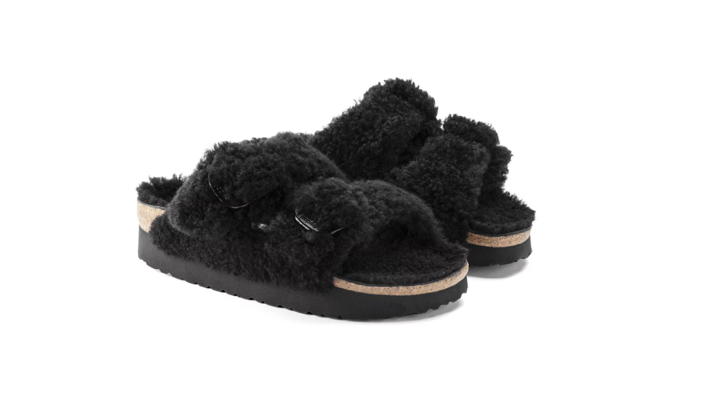 Birkenstock Arizona Big Buckle Teddy Shearling Black