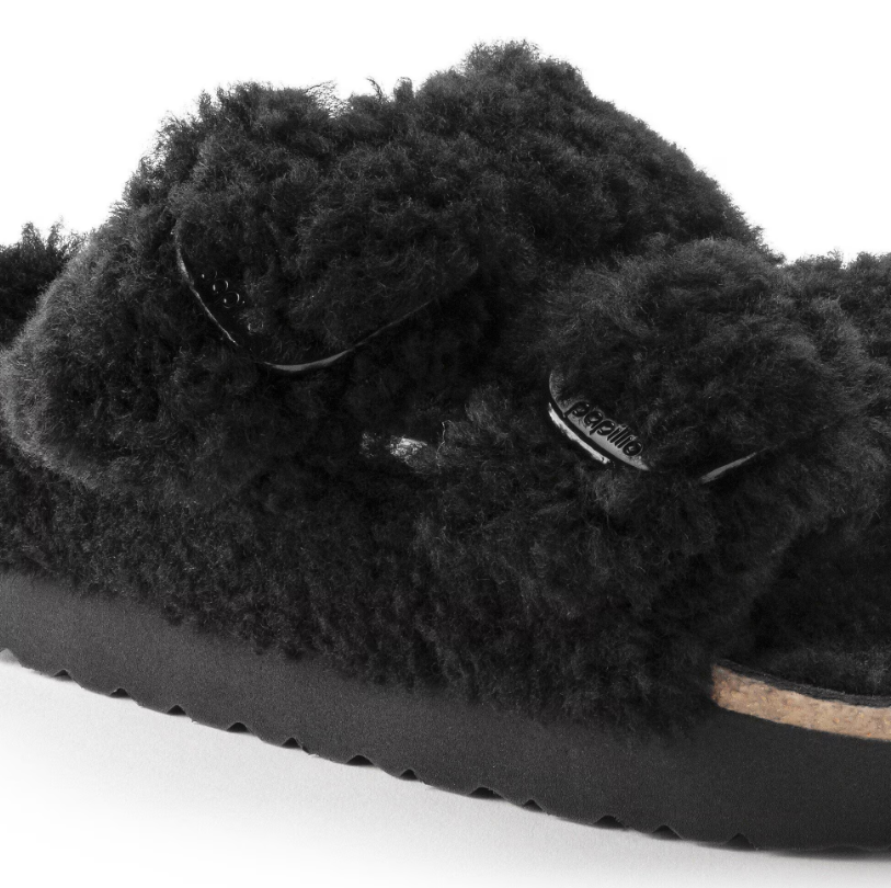 Birkenstock Arizona Big Buckle Teddy Shearling Black