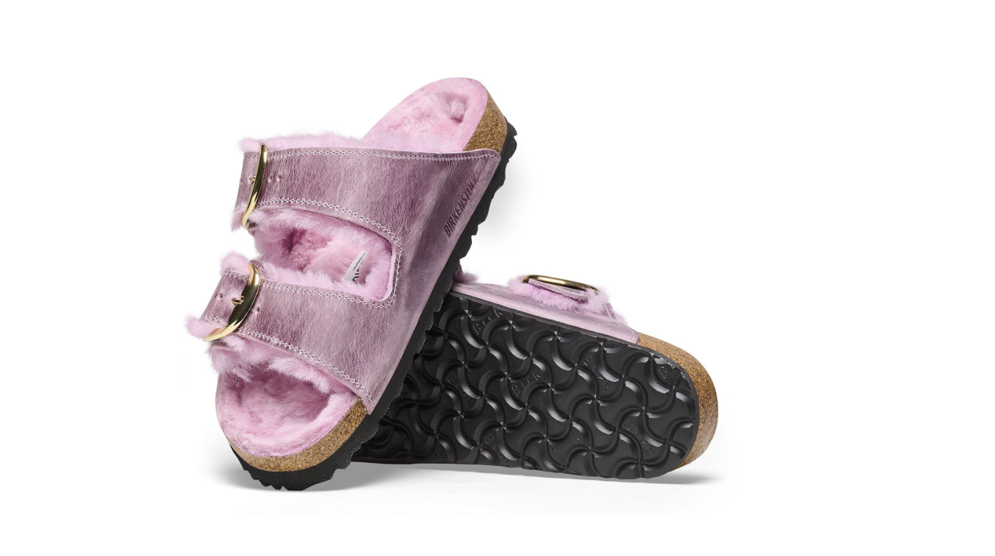 Birkenstock Arizona Big Buckle Shearling Oiled Leather Lavender