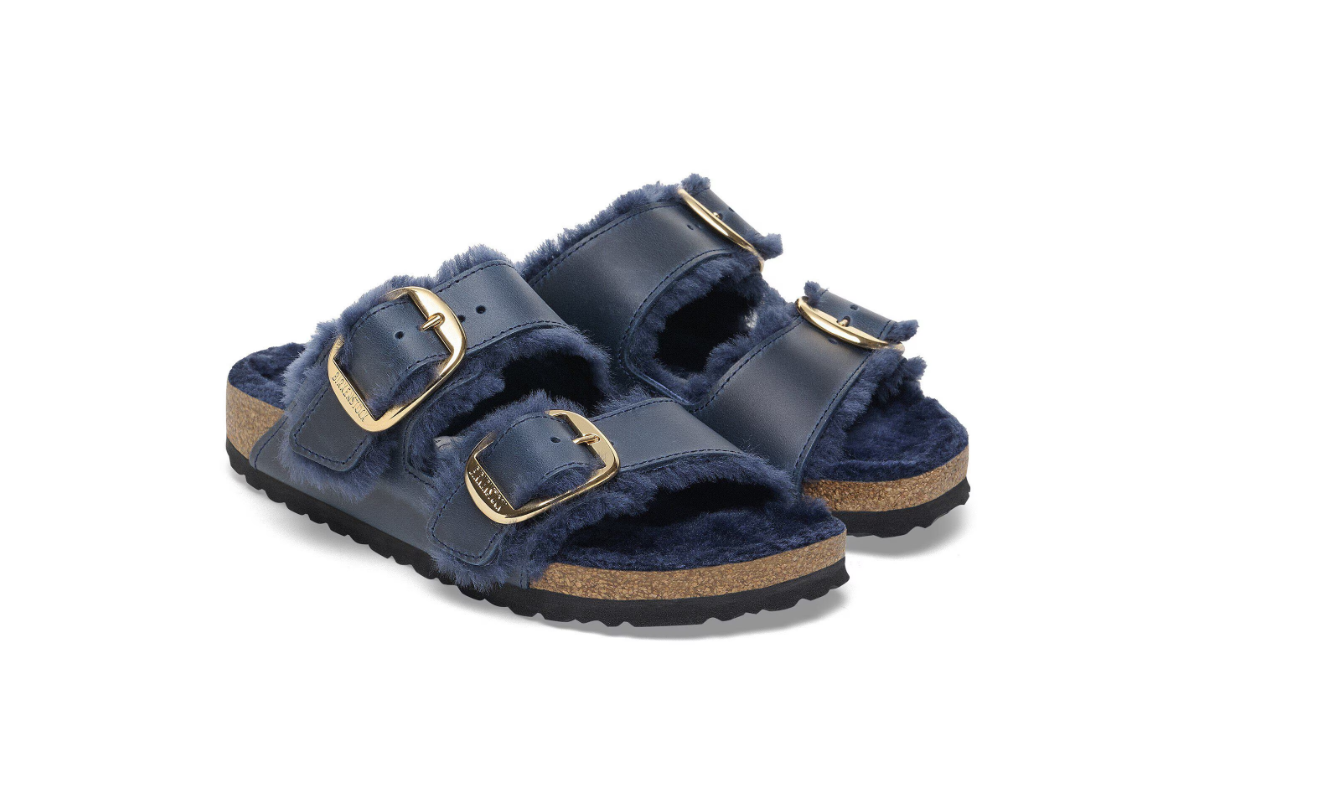 Birkenstock Arizona Big Buckle Shearling Oiled Leather Midnight