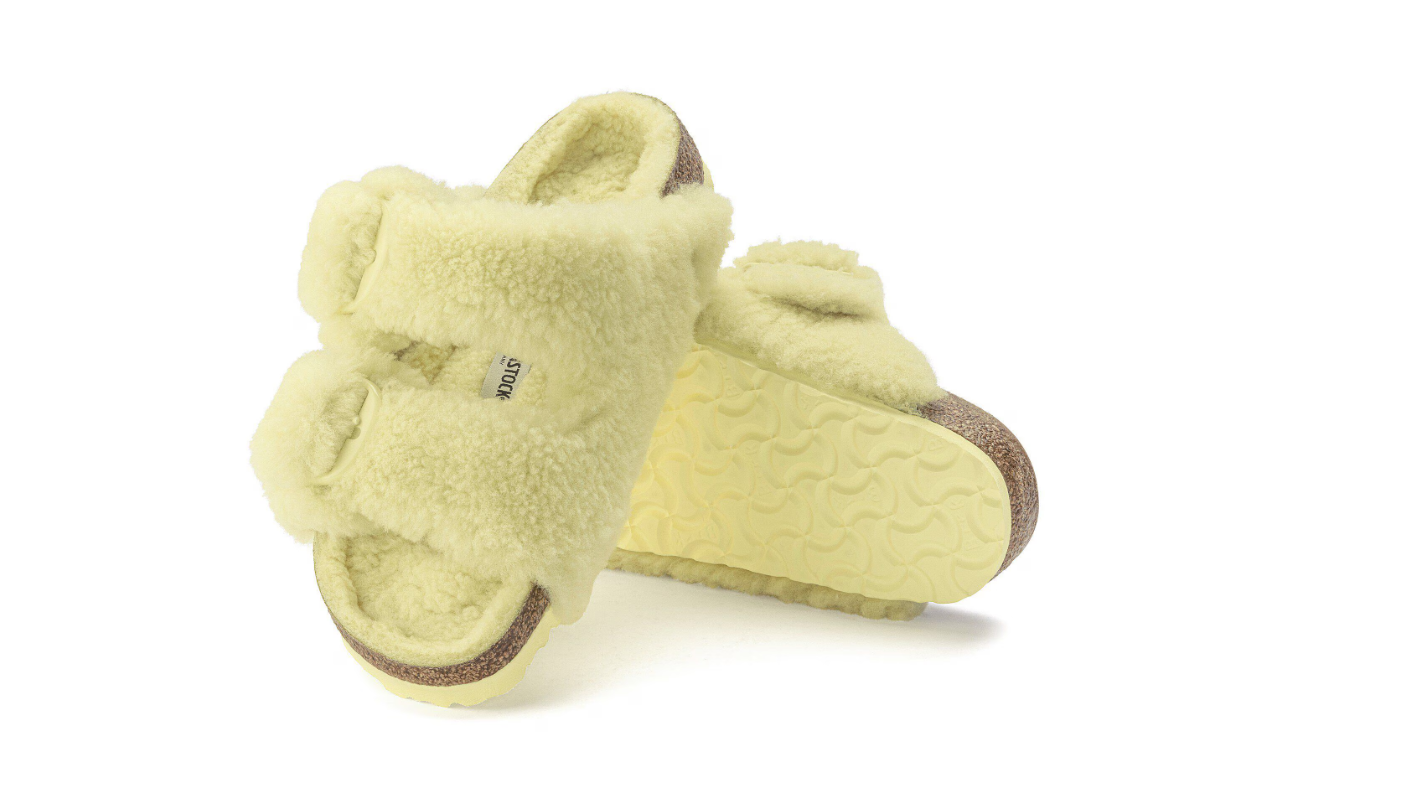 Birkenstock Arizona Big Buckle Shearling Teddy Popcorn