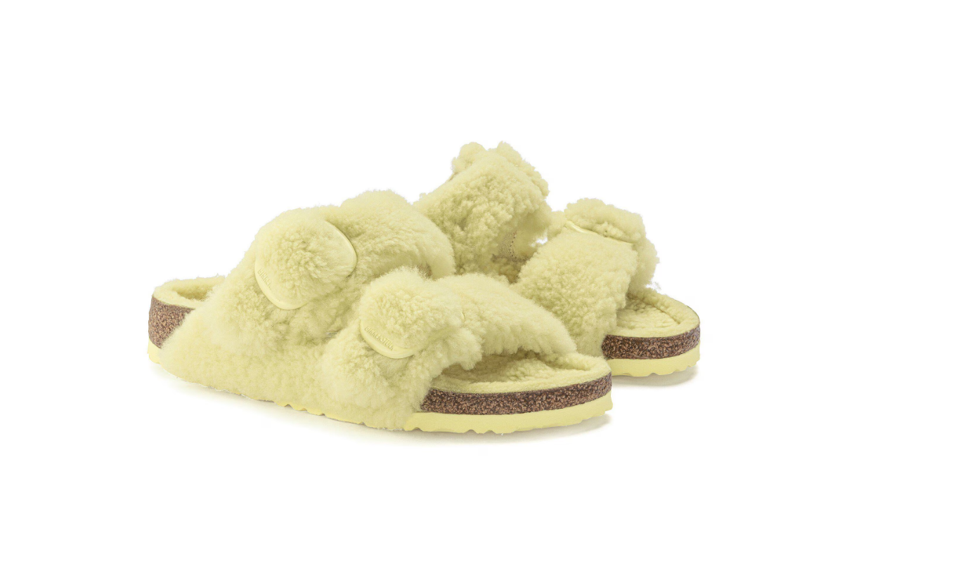 Birkenstock Arizona Big Buckle Shearling Teddy Popcorn