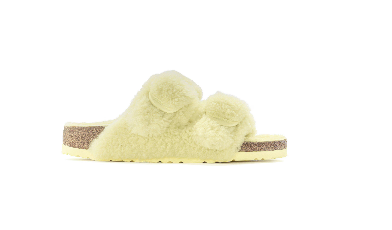 Birkenstock Arizona Big Buckle Shearling Teddy Popcorn