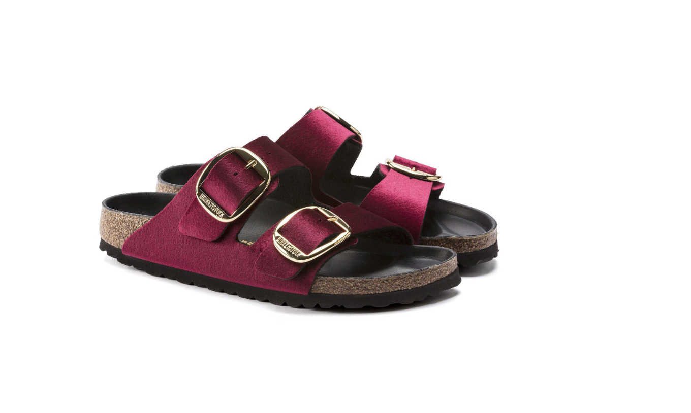 Birkenstock Arizona Big Buckle Velvet Maroon Sandals