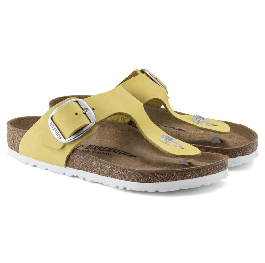 Birkenstock Gizeh Big Buckle Nubuck Leather Popcorn Sandals