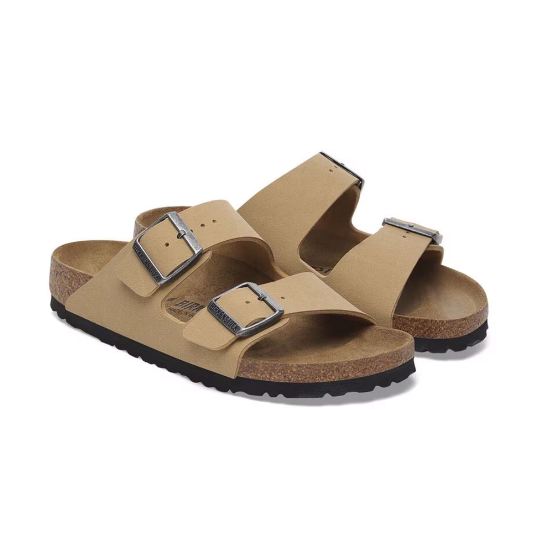 Birkenstock Arizona Birkibuc Latte Cream Sandals