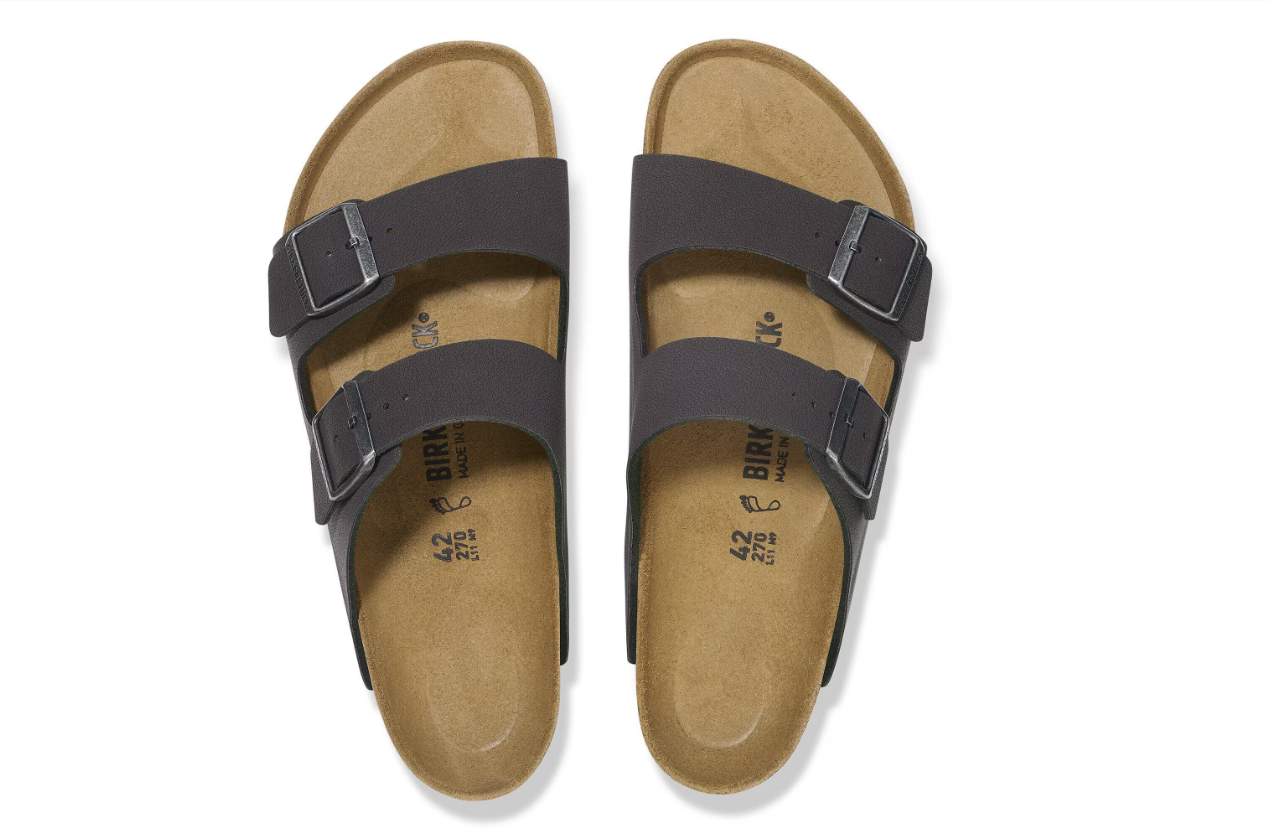 Birkenstock Arizona Birko-Flor Nubuck Velvet Gray Sandals