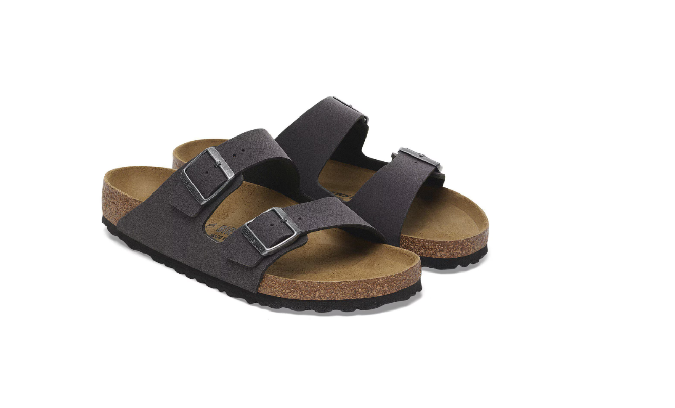 Birkenstock Arizona Birko-Flor Nubuck Velvet Gray Sandals