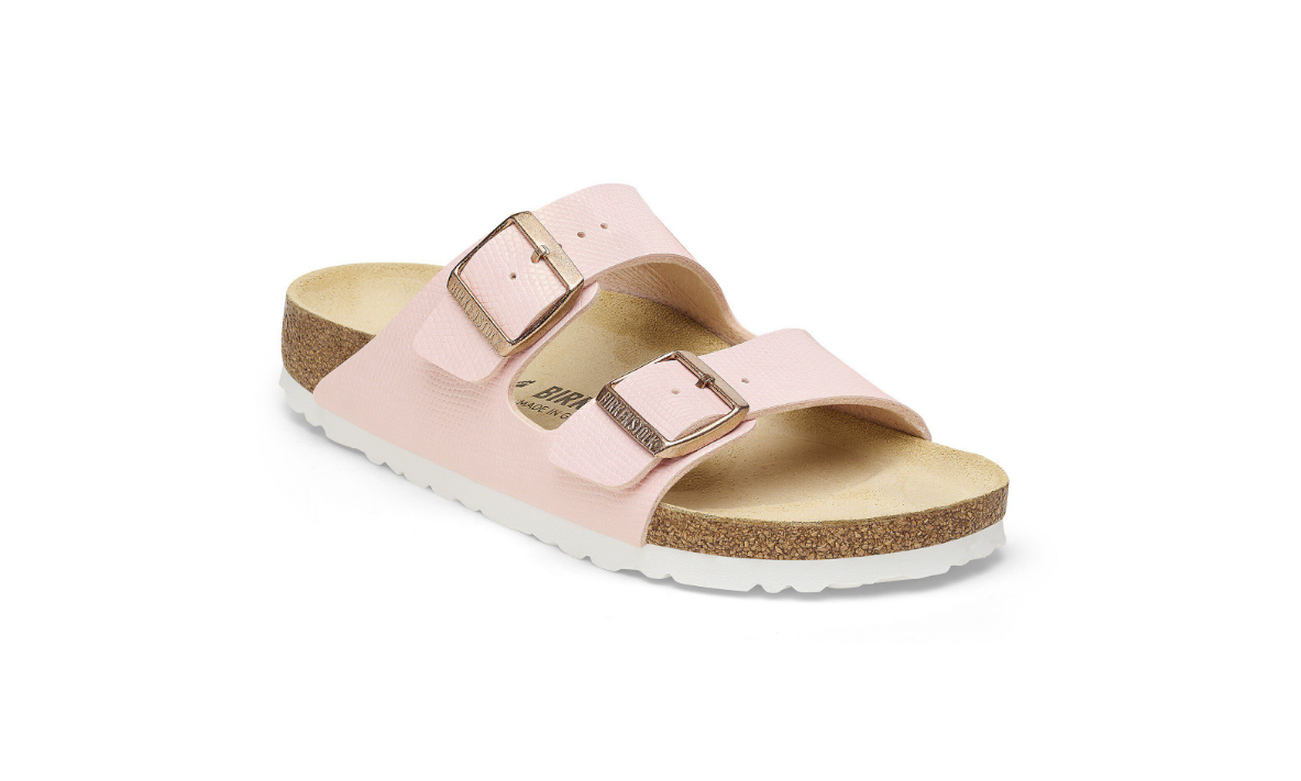 Birkenstock Arizona Birko-Flor Embossed Shiny Lizard Light Rose