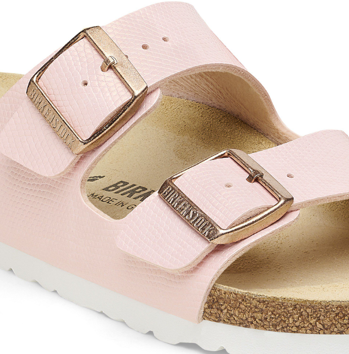 Birkenstock Arizona Birko-Flor Embossed Shiny Lizard Light Rose