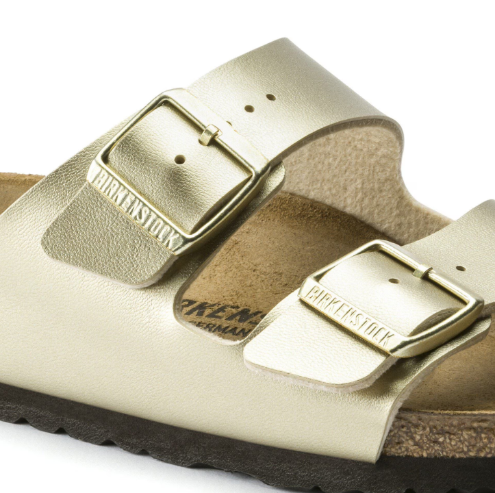 Birkenstock Arizona Birko-Flor Metallic Gold Sandals