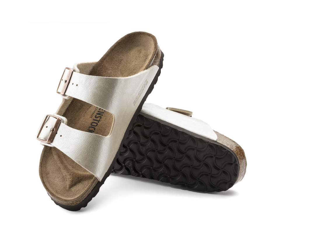 Birkenstock Arizona Birko-Flor Graceful Pearl White Sandals