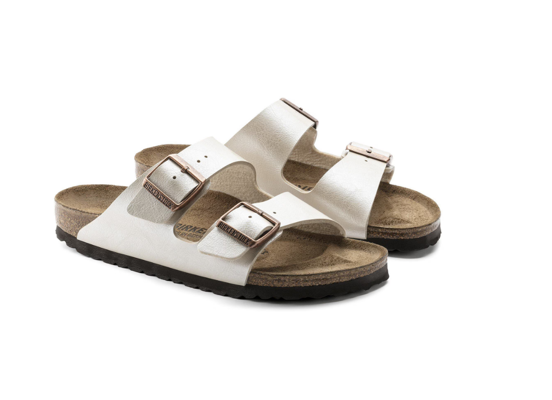 Birkenstock Arizona Birko-Flor Graceful Pearl White Sandals