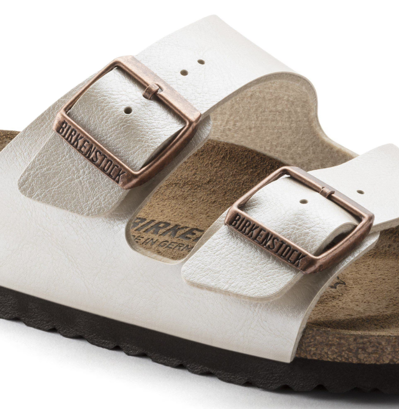 Birkenstock Arizona Birko-Flor Graceful Pearl White Sandals