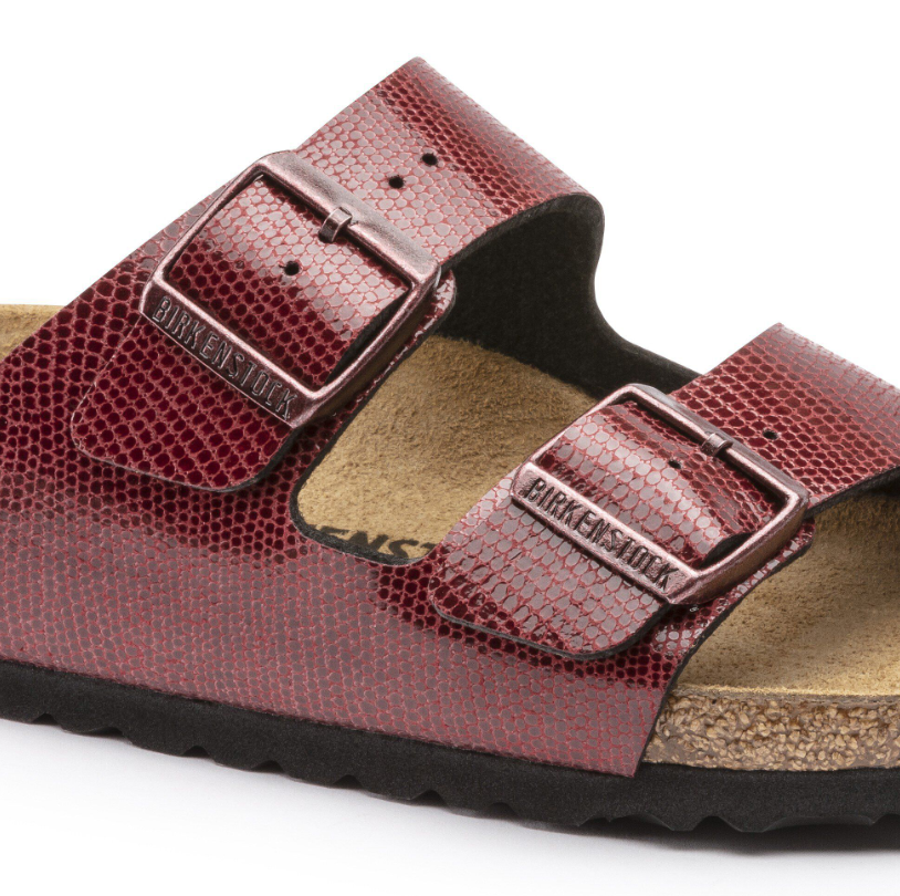 Birkenstock Arizona Birko-Flor Magical Metallic Maroon Sandals