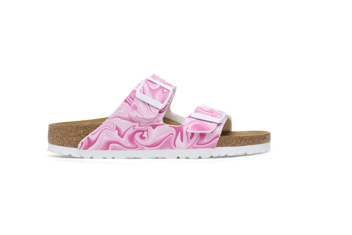 Birkenstock Arizona Birko-Flor Marbletwirl Fuchsia Tulip Sandals